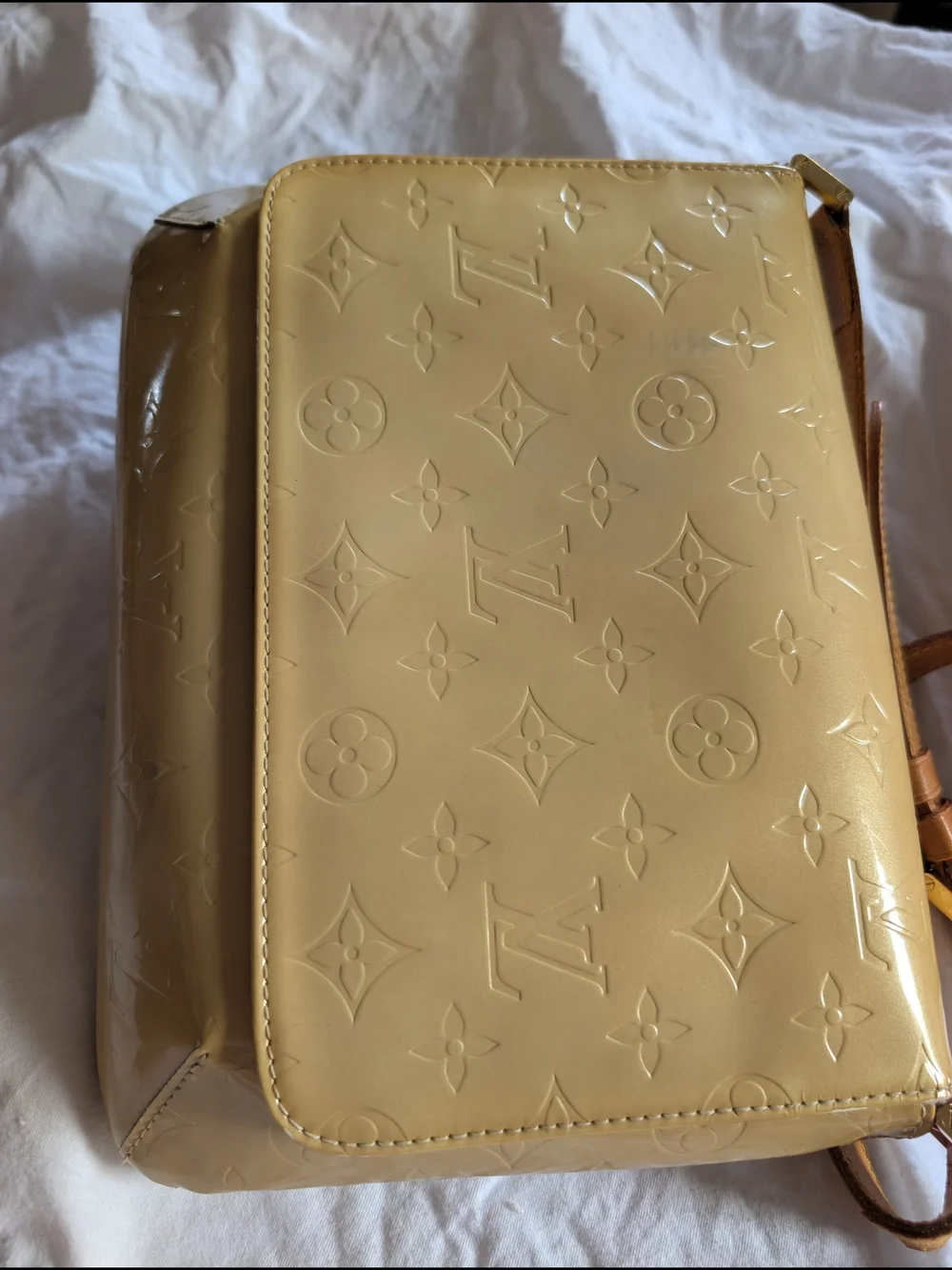 Louis Vuitton Beige Vernis Monogram Crossbody Bag